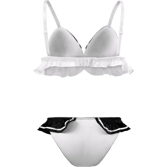 🆕 Women Black Nightwear Sexy Sleeveless Backless Bikini Bra Panties Designs Set - Picture 7 of 7